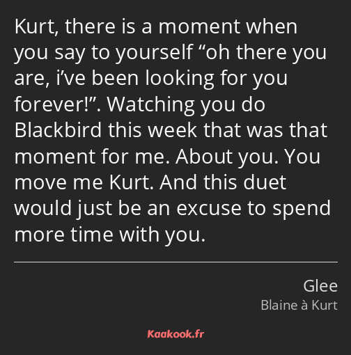 Kurt, there is a moment when you say to yourself oh there you are, i’ve been looking for you…