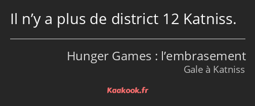 Il n’y a plus de district 12 Katniss.