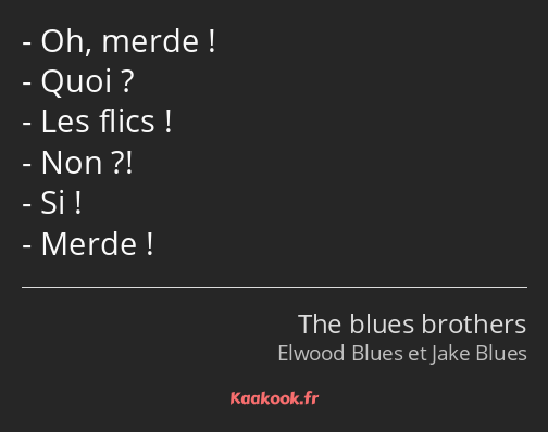 Oh, merde ! Quoi ? Les flics ! Non ?! Si ! Merde !