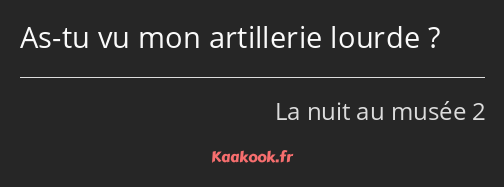 As-tu vu mon artillerie lourde ?