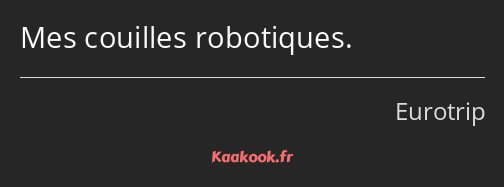 Mes couilles robotiques.