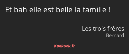 Citation Et Bah Elle Est Belle La Famille Kaakook