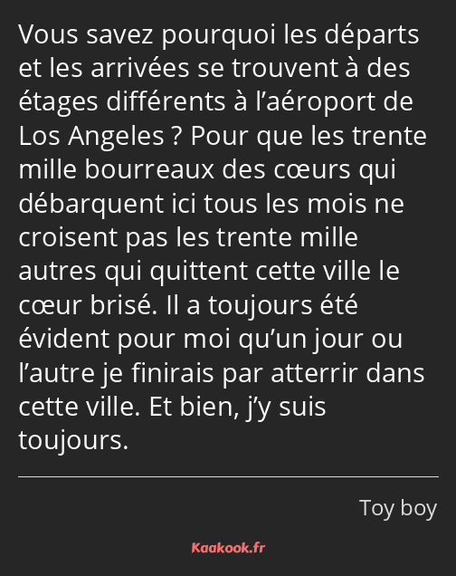 Vous savez pourquoi les départs et les arrivées se trouvent à des étages différents à l’aéroport de…