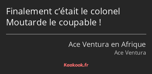 Finalement c’était le colonel Moutarde le coupable !