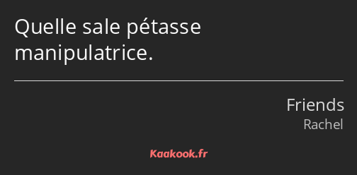 Quelle sale pétasse manipulatrice.