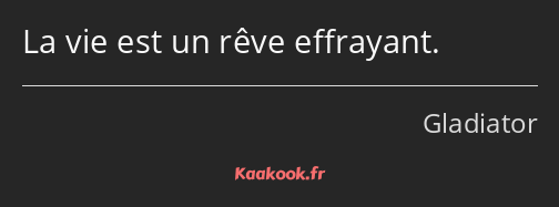 La vie est un rêve effrayant.