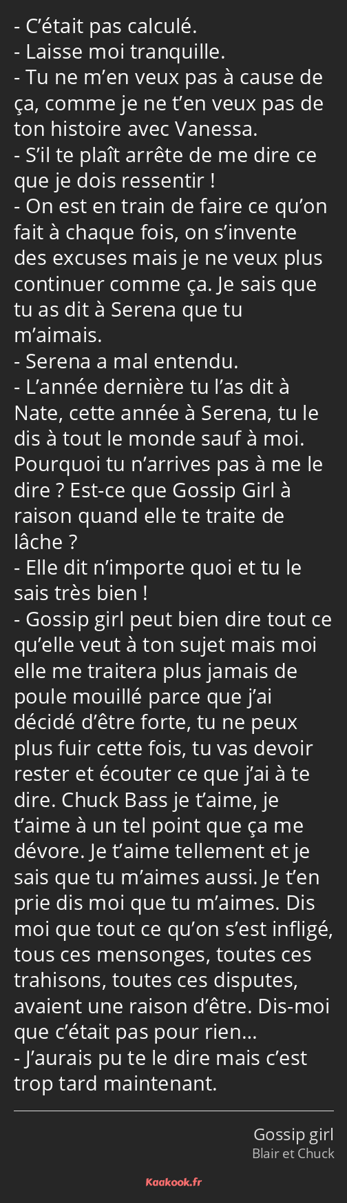 Citation C Etait Pas Calcule Laisse Moi Tranquille Tu Kaakook