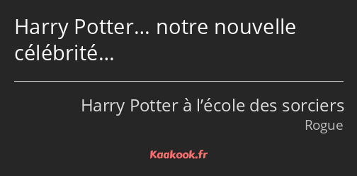 Harry Potter… notre nouvelle célébrité…