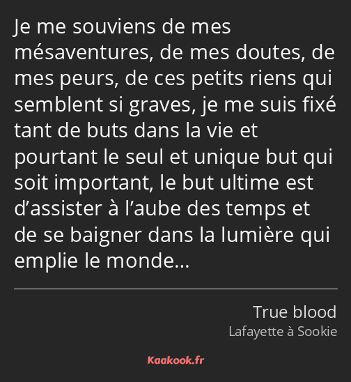 Je me souviens de mes mésaventures, de mes doutes, de mes peurs, de ces petits riens qui semblent…