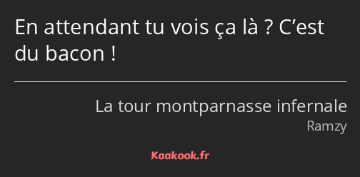 En attendant tu vois ça là ? C’est du bacon !