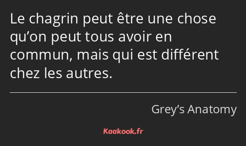 Le chagrin peut être une chose qu’on peut tous avoir en commun, mais qui est différent chez les…