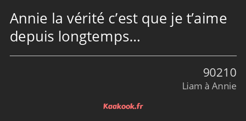 Annie la vérité c’est que je t’aime depuis longtemps…