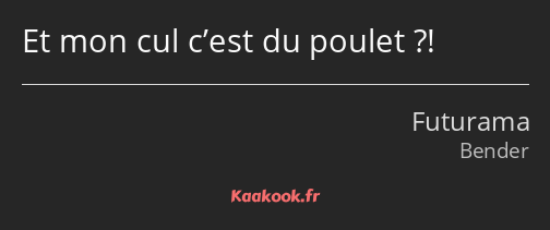 Et mon cul c’est du poulet ?!