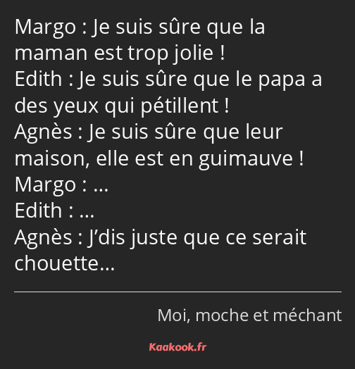 Je suis sûre que la maman est trop jolie ! Je suis sûre que le papa a des yeux qui pétillent ! Je…