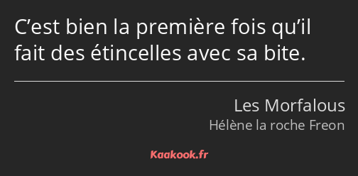 C’est bien la première fois qu’il fait des étincelles avec sa bite.