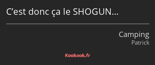 C’est donc ça le SHOGUN…
