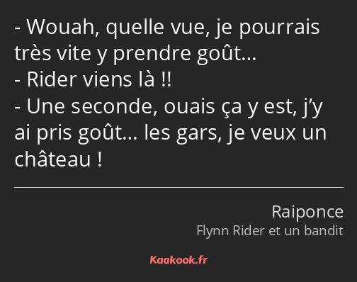 Wouah, quelle vue, je pourrais très vite y prendre goût… Rider viens là !! Une seconde, ouais ça y…