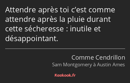 Attendre après toi c’est comme attendre après la pluie durant cette sécheresse : inutile et…