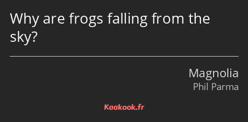 Why are frogs falling from the sky?