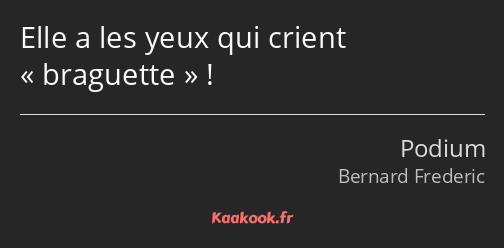 Elle a les yeux qui crient braguette !