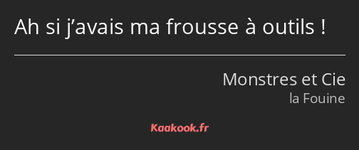 Ah si j’avais ma frousse à outils !