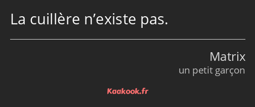 La cuillère n’existe pas.