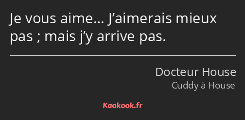 Je vous aime… J’aimerais mieux pas ; mais j’y arrive pas.