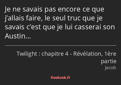 Je ne savais pas encore ce que j’allais faire, le seul truc que je savais c’est que je lui casserai…