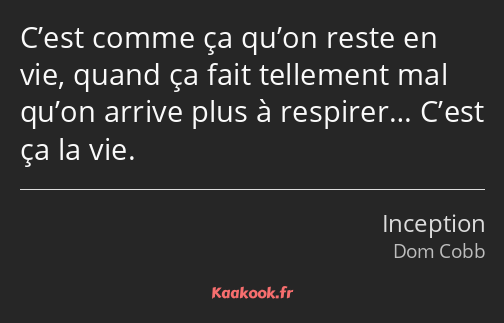 C’est comme ça qu’on reste en vie, quand ça fait tellement mal qu’on arrive plus à respirer… C’est…