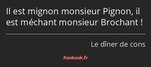 Il est mignon monsieur Pignon, il est méchant monsieur Brochant !