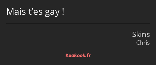 Mais t’es gay !