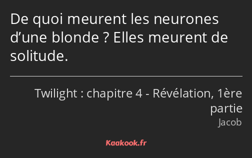 De quoi meurent les neurones d’une blonde ? Elles meurent de solitude.