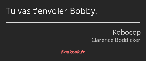 Tu vas t’envoler Bobby.