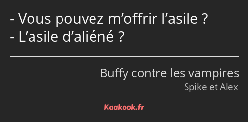 Vous pouvez m’offrir l’asile ? L’asile d’aliéné ?