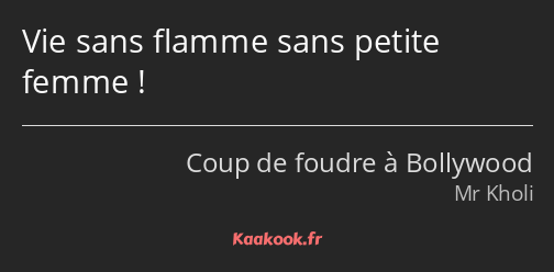 Vie sans flamme sans petite femme !