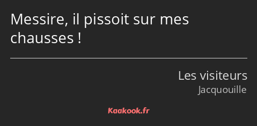 Messire, il pissoit sur mes chausses !