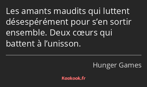 Les amants maudits qui luttent désespérément pour s’en sortir ensemble. Deux cœurs qui battent à…