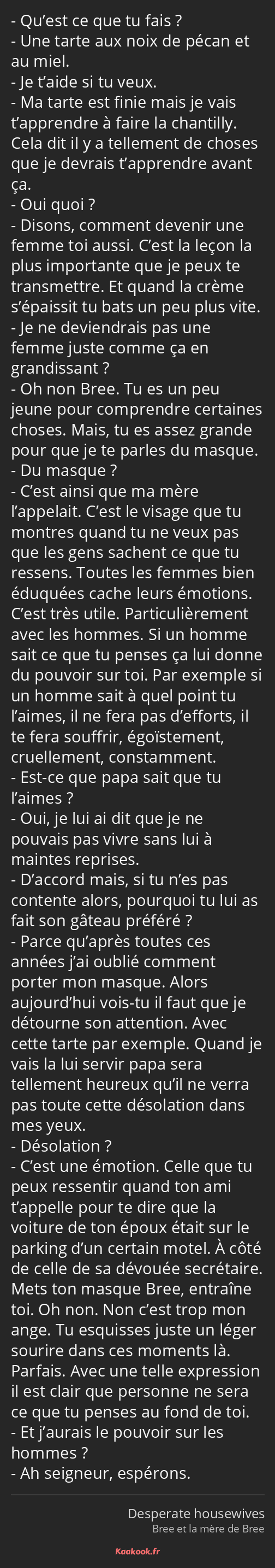 Citation Qu Est Ce Que Tu Fais Une Tarte Aux Noix De Kaakook