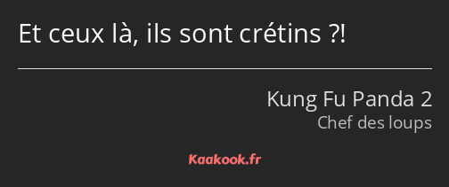 Et ceux là, ils sont crétins ?!