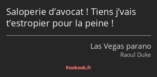 Saloperie d’avocat ! Tiens j’vais t’estropier pour la peine !