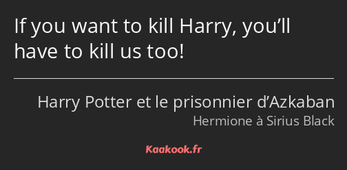 If you want to kill Harry, you’ll have to kill us too!