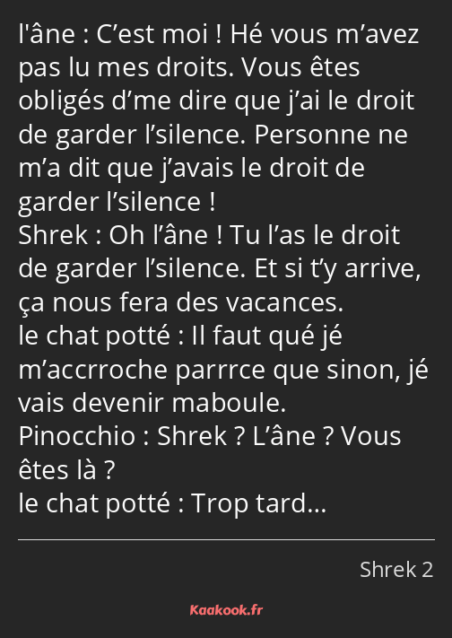C’est moi ! Hé vous m’avez pas lu mes droits. Vous êtes obligés d’me dire que j’ai le droit de…
