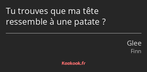 Tu trouves que ma tête ressemble à une patate ?