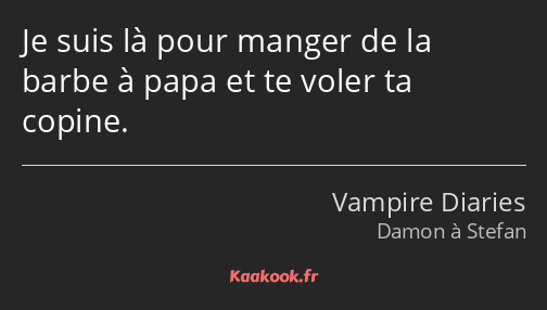 Je suis là pour manger de la barbe à papa et te voler ta copine.