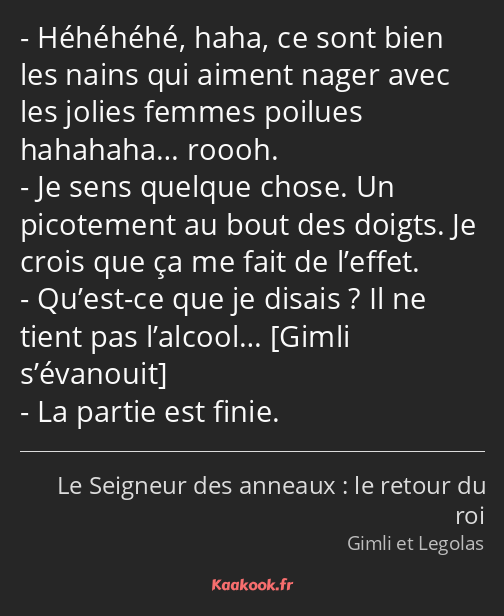 Héhéhéhé, haha, ce sont bien les nains qui aiment nager avec les jolies femmes poilues hahahaha……