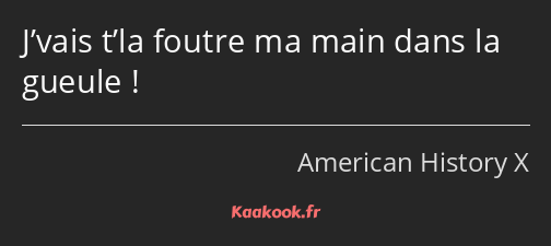 J’vais t’la foutre ma main dans la gueule !