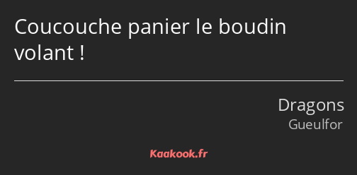 Coucouche panier le boudin volant !