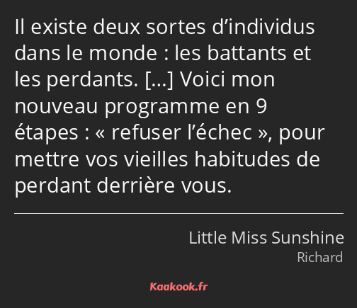 Il existe deux sortes d’individus dans le monde : les battants et les perdants. Voici mon nouveau…