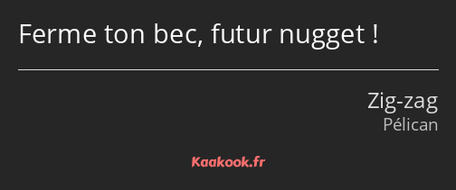 Ferme ton bec, futur nugget !