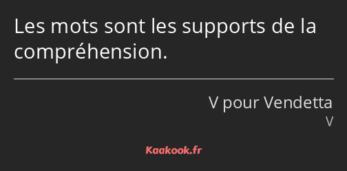 Les mots sont les supports de la compréhension.